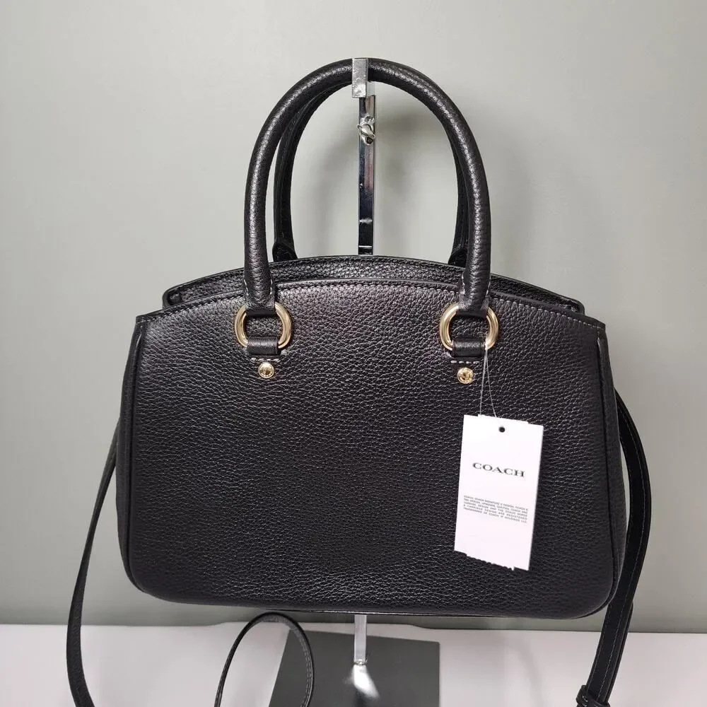 NWT Coach CAL54 Savannah Small Carryall Bag In Leather/Gold/Black